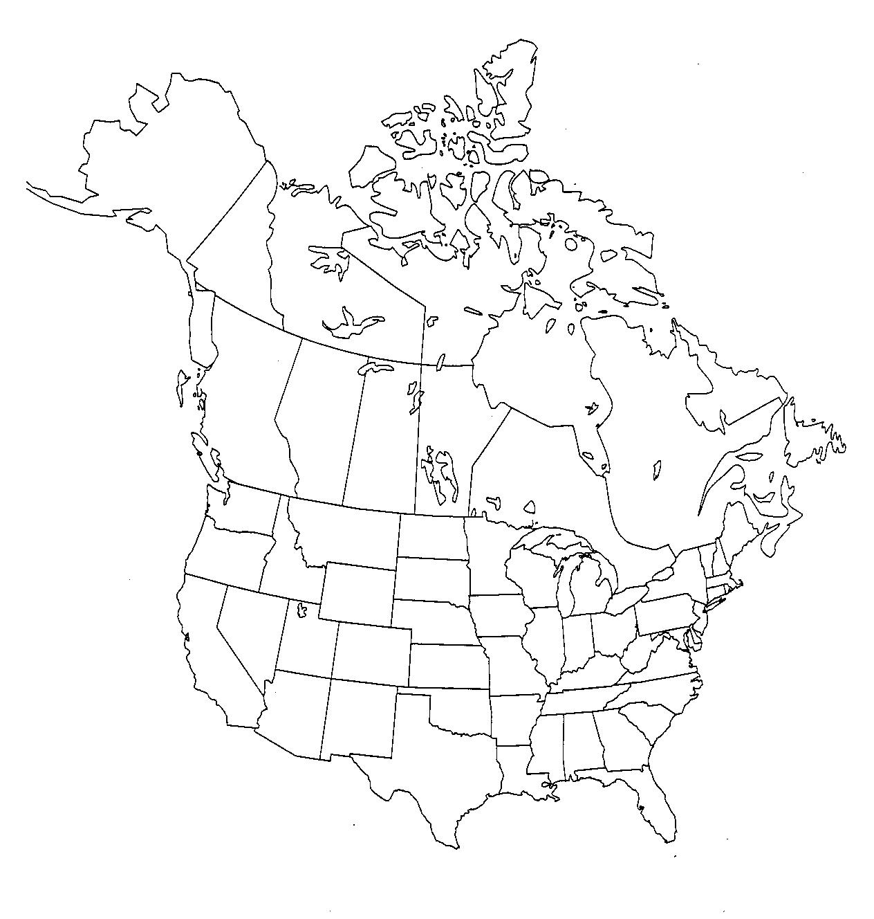 Us Canada Map Outline Us And Canada